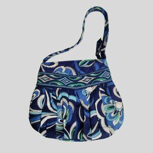 Vera Bradley Small Shoulder Bag, Hannah Mediterranean Blue Boho Handbag Purse
